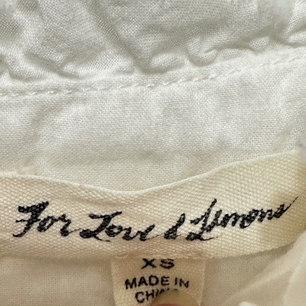 For Love & Lemons Charlotte Eyelet Lace Up Mini‎ Dress Womens XS White Milkmaid - Picture 9 of 13